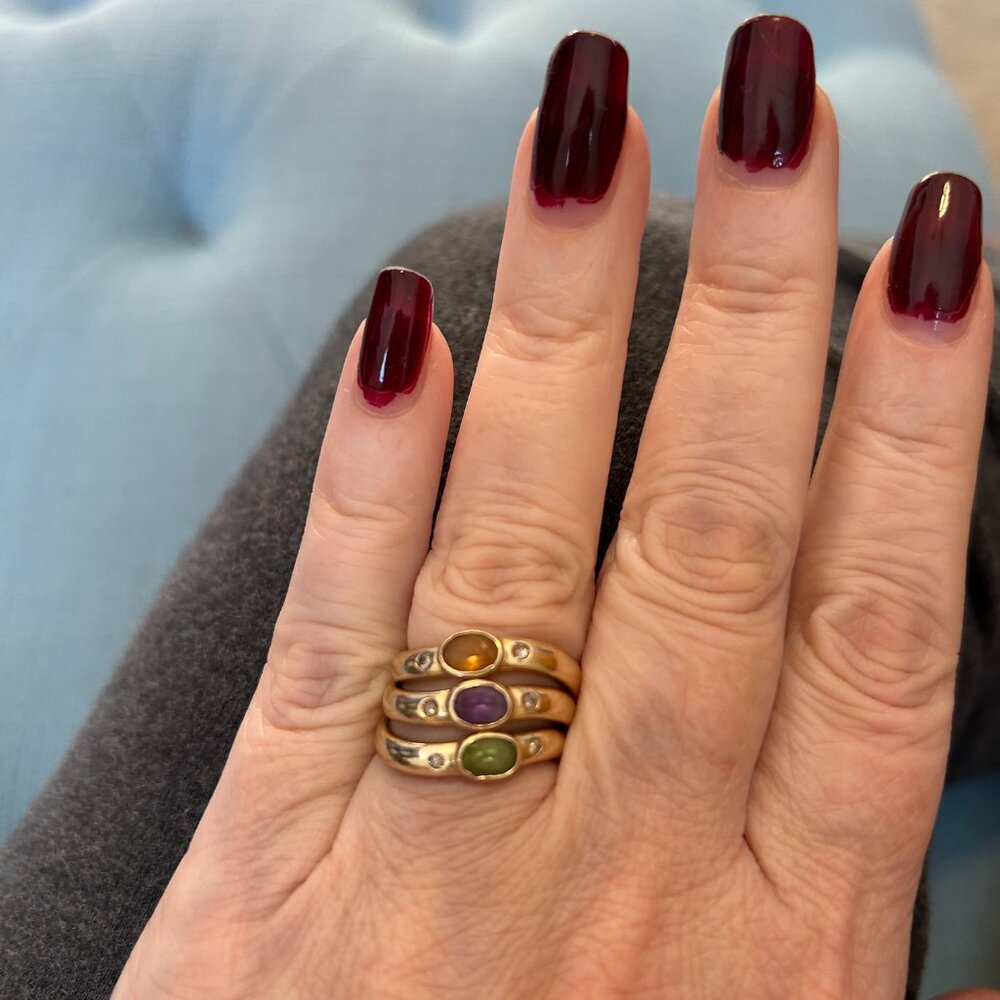 Vintage 14k Gold Stack Rings with Gemstones - Picture 10 of 10